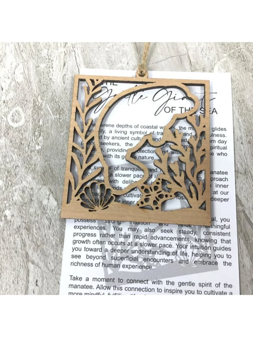 Manatee Story Card Ornament | Gentle Giants of the Sea | Tranquility & Mindfulne